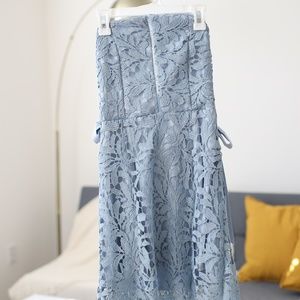 Blue Lace Mini Body Dress